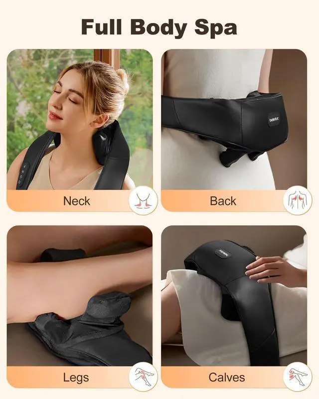 Alt view image 4 of 7 - Neck and Back Massager with Soothing Heat, FSA Eligible, Cordless Neck Shoulder Massager, Upgraded 4D Shiatsu Deep Kneading Massage for Back Shoulder,Gifts for Family,Friends