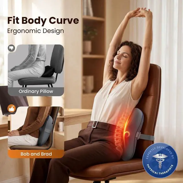 Alt view image 4 of 7 - Cordless Back Massager with Heat FSA Eligible HSA, Shiatsu Back Massager for Pain Relief Deep Tissue, 3D Kneading Massage Pillow for Pain Relief, Soothing Full-Body Relief for Family