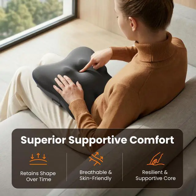 Alt view image 7 of 7 - Cordless Back Massager with Heat FSA Eligible HSA, Shiatsu Back Massager for Pain Relief Deep Tissue, 3D Kneading Massage Pillow for Pain Relief, Soothing Full-Body Relief for Family