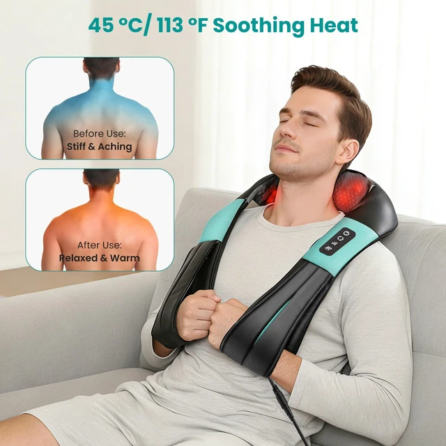 Alt view image 3 of 7 - Shiatsu Neck Massager with Heat for Pain Relief, NOT Cordless