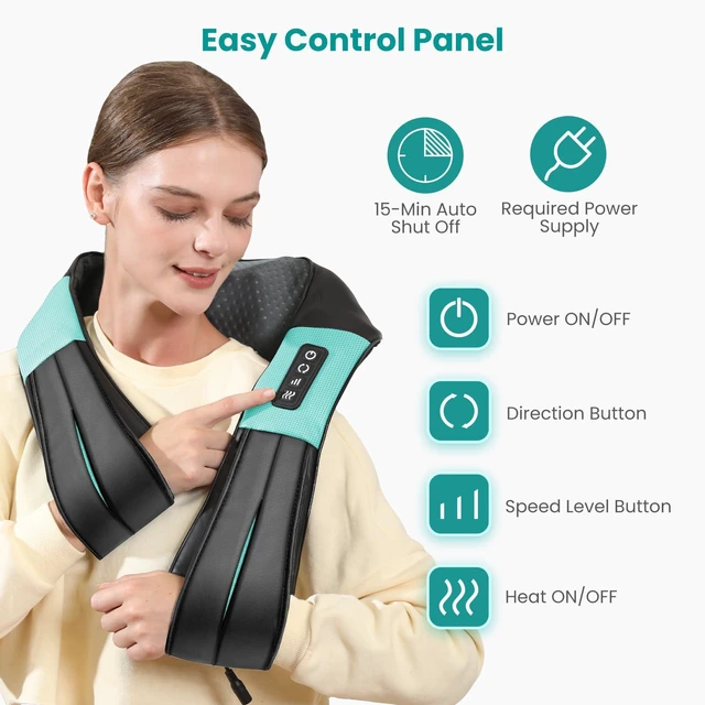 Alt view image 6 of 7 - Shiatsu Neck Massager with Heat for Pain Relief, NOT Cordless