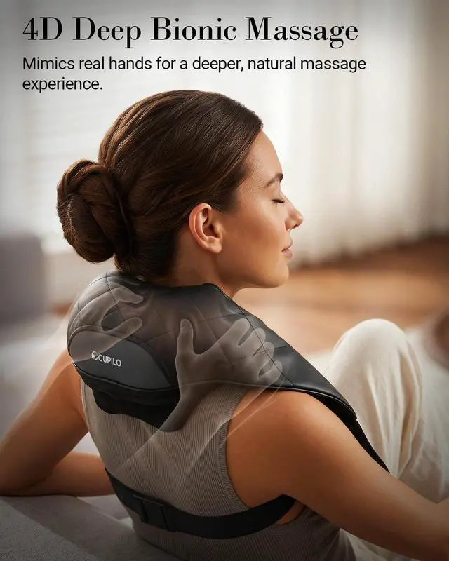 Alt view image 2 of 7 - Cordless Neck Massager with Heat for Pain Relief Deep Tissue-2026 Upgraded