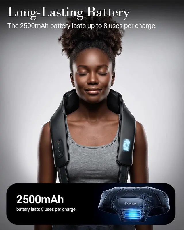 Alt view image 4 of 7 - Cordless Neck Massager with Heat for Pain Relief Deep Tissue-2026 Upgraded