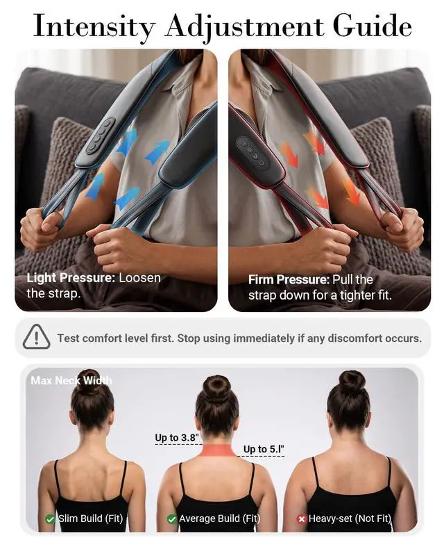 Alt view image 7 of 7 - Cordless Neck Massager with Heat for Pain Relief Deep Tissue-2026 Upgraded