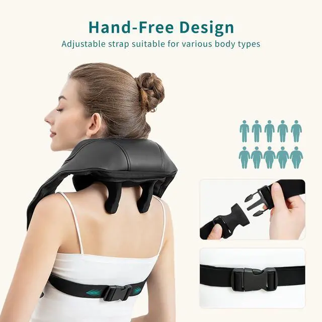 Alt view image 5 of 7 - 6D Neck Massager with Heat, Shiatsu Neck Massager for Pain Relief
