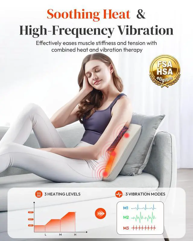 Alt view image 4 of 7 - Shiatsu Neck Back Massager, FSA Eligible HSA Massage Pillow
