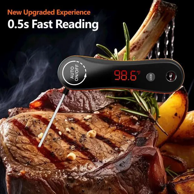 Alt view image 2 of 7 - 0.3s Instant Read Meat Thermometer IP67 Waterproof