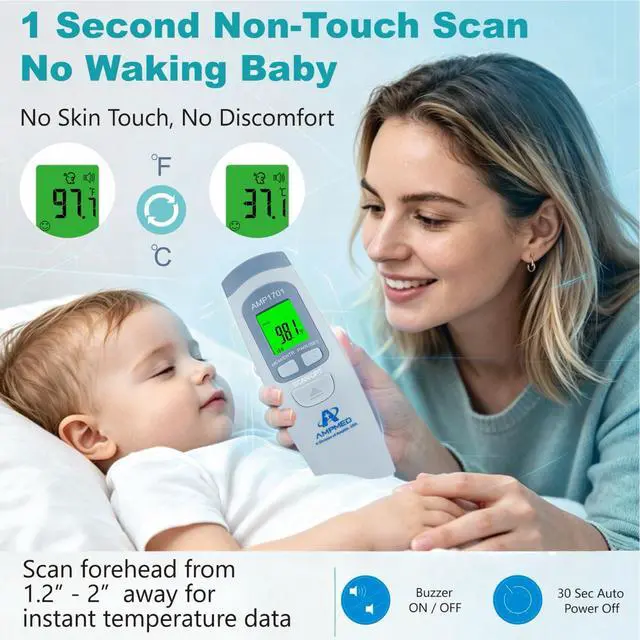 Alt view image 4 of 7 - Medical Grade Forehead Thermometer