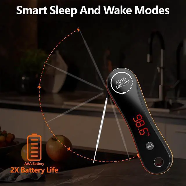 Alt view image 6 of 7 - 0.3s Instant Read Meat Thermometer IP67 Waterproof