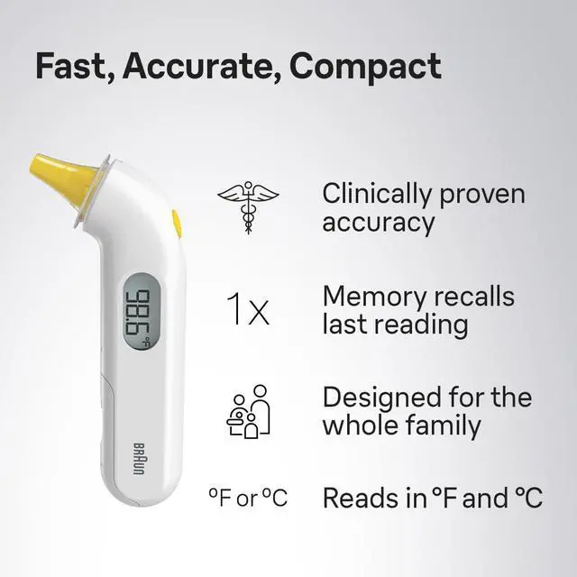 Alt view image 6 of 7 - ThermoScan 3 Ear Thermometer, Fast 1 Second Measurement, Audio Fever Indicator, Digital Display, Baby and Infant Friendly, No. 1 Brand Recommended by Pediatricians