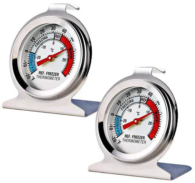 Main image of 2 Pack Refrigerator Freezer Thermometer Large Dial Analog Thermometer