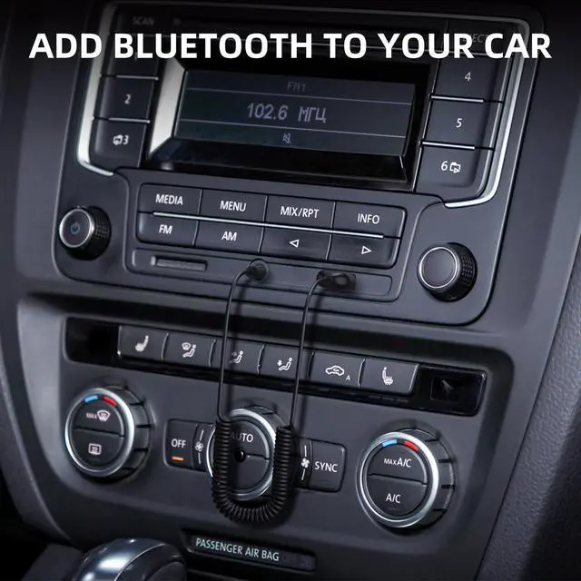 Alt view image 2 of 7 - Aux to Bluetooth Adapter, BT5.2, Hands-Free Calls for Car/Speaker