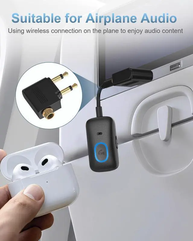 Alt view image 6 of 7 - Bluetooth 5.4 Car AUX Adapter, 2-in-1 Transmitter Receiver
