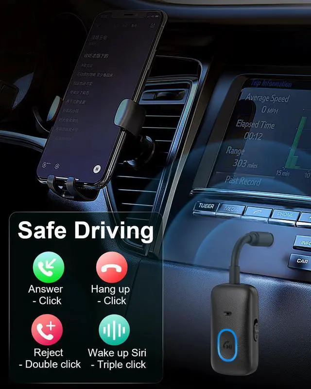 Alt view image 5 of 7 - Bluetooth 5.4 Car AUX Adapter, 2-in-1 Transmitter Receiver