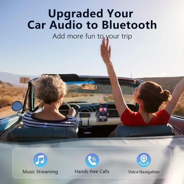 Alt view image 2 of 7 - Aux Bluetooth 6.0 Car Adapter, 3.5mm Bluetooth Audio Receiver Cord
