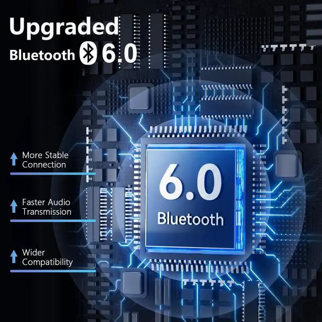 Alt view image 5 of 7 - Aux Bluetooth 6.0 Car Adapter, 3.5mm Bluetooth Audio Receiver Cord