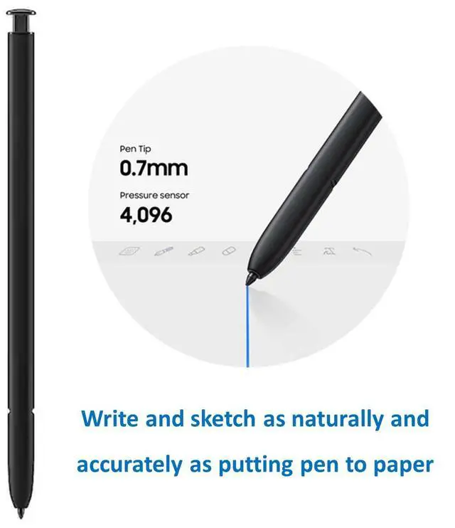 Alt view image 2 of 4 - S Pen S23 Ultra (withBluetooth) Replacement for Samsung Galaxy S23 Ultra Stylus Pen (4096 Pressure Levels) + Replacement Tips/Nibs (Phantom Black)