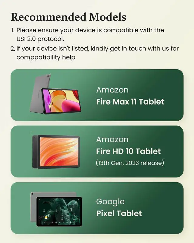 Alt view image 2 of 7 - USI 2.0 Stylus Pen G1 for Fire Max 11 (2023 Release), USB-C Fast Charging, 4096 Pressure Pen for Google Pixel Tablet, Amazon Fire HD 10 (13th Gen, 2023 Release), Lenovo/HP/Acer Chromebook