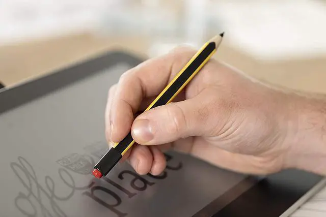 Alt view image 5 of 7 - Noris Jumbo Digital Stylus Pen with Eraser for Touchscreens: No Charging, Thick Triangular Barrel for Comfort, Works with Samsung Galaxy Tab, Kindle Scribe & More, Replacement Nibs & Tool