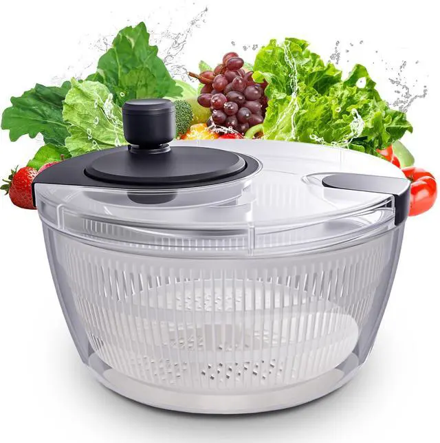 Main image of Salad Spinner Large, Fruit Washing Bowl with Strainer, Quick and Easy Use Lettuce Spinner, Fruits and Vegetables Washer, Lettuce Salad Dryer, Kitchen Essentials (4L/4.23Qt)