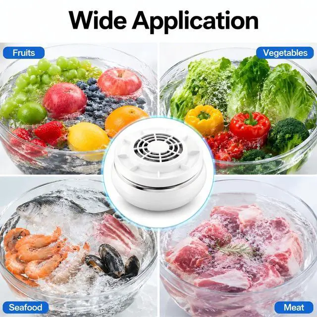 Alt view image 7 of 7 - Fruit and Vegetable Washing Machine, Upgraded 360° Vortex Fruit Washer with Next-Gen Ti-Electrolysis, 4 Smart Modes,Wireless Fruit Cleaner Device for Vegetables,Meat,Grains,IPX7 Waterproof