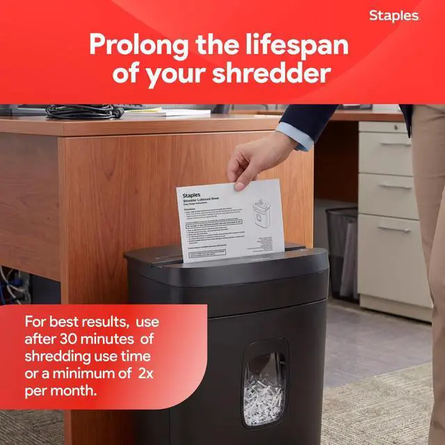 Alt view image 5 of 6 - Shredder Lubricant Lubricating Sheets, Reduces Friction & Noise, Keeps Blades Sharp, Pack of 24