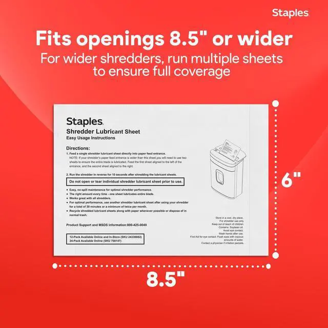 Alt view image 3 of 6 - Shredder Lubricant Lubricating Sheets, Reduces Friction & Noise, Keeps Blades Sharp, Pack of 24
