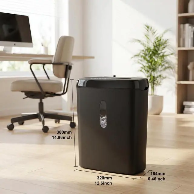 Alt view image 6 of 6 - Paper Shredder for Home10-Sheet Strip Cut,12 L Basket,P-2 Security Level,Shred CD & Credit Card Shredders for Home Use