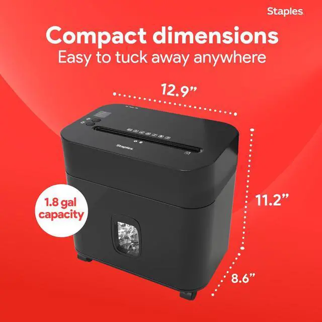 Alt view image 3 of 7 - 12-Sheet Micro-Cut Paper Shredder, Compact High-Security Shredding for Home & Office, Shreds Credit Cards, Black