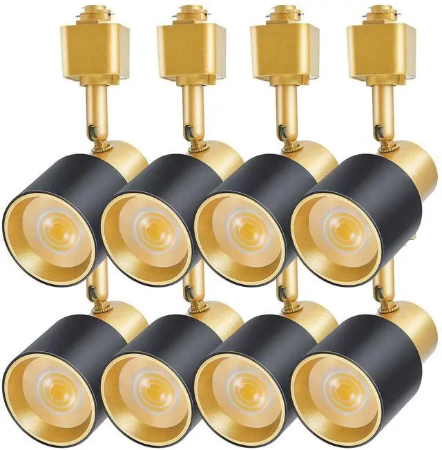 Main image of 10W H Track Lighting Heads 3000K Warm White Track Light Head Flxible Bright Black Gold Dimmable LED Track Lighting Fixtures for Accent Kitchen Office, Flicker Free CRI90+ 24° 900lm Pack of 8