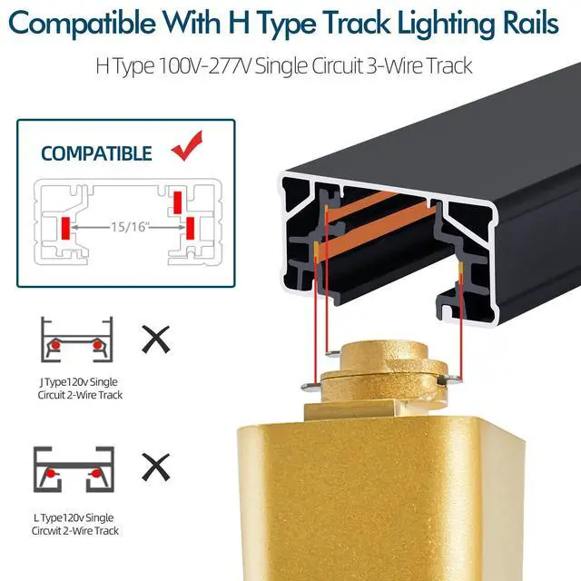 Alt view image 2 of 7 - 10W H Track Lighting Heads 3000K Warm White Track Light Head Flxible Bright Black Gold Dimmable LED Track Lighting Fixtures for Accent Kitchen Office, Flicker Free CRI90+ 24° 900lm Pack of 8