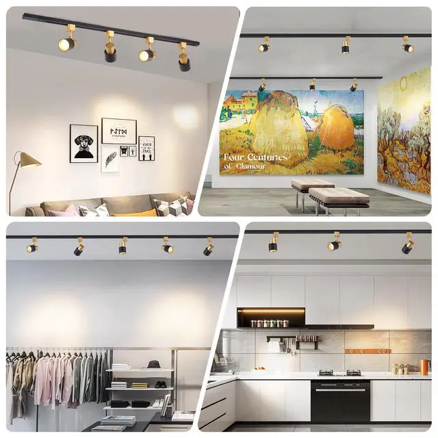 Alt view image 7 of 7 - 10W H Track Lighting Heads 3000K Warm White Track Light Head Flxible Bright Black Gold Dimmable LED Track Lighting Fixtures for Accent Kitchen Office, Flicker Free CRI90+ 24° 900lm Pack of 8