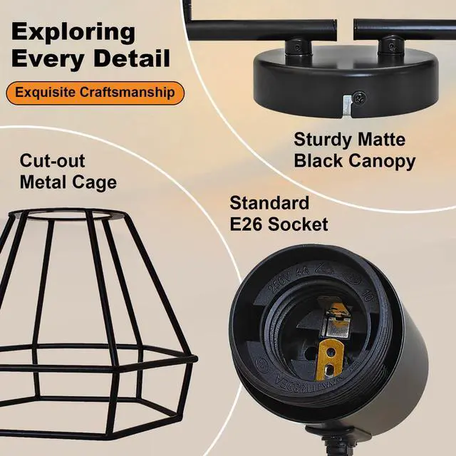 Alt view image 5 of 7 - 6-Light Track Lighting Fixtures Ceiling Black Spotlight,E26 Base