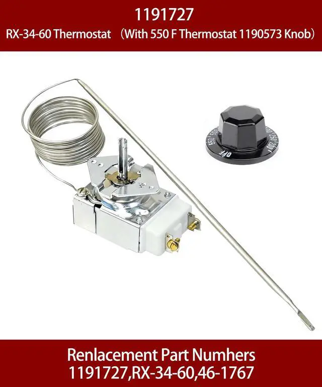Alt view image 2 of 6 - 1191727, RX-34-60 Thermostat with 1190573 Knob for Southbend Range, 550F