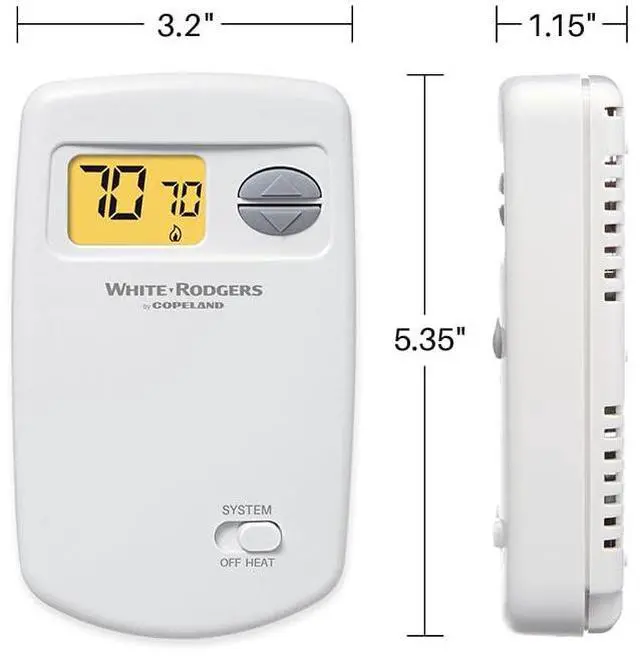 Alt view image 2 of 5 - Emerson Thermostats 1E78-140 Non-Programmable Heat Only Thermostat for Single-Stage Systems,