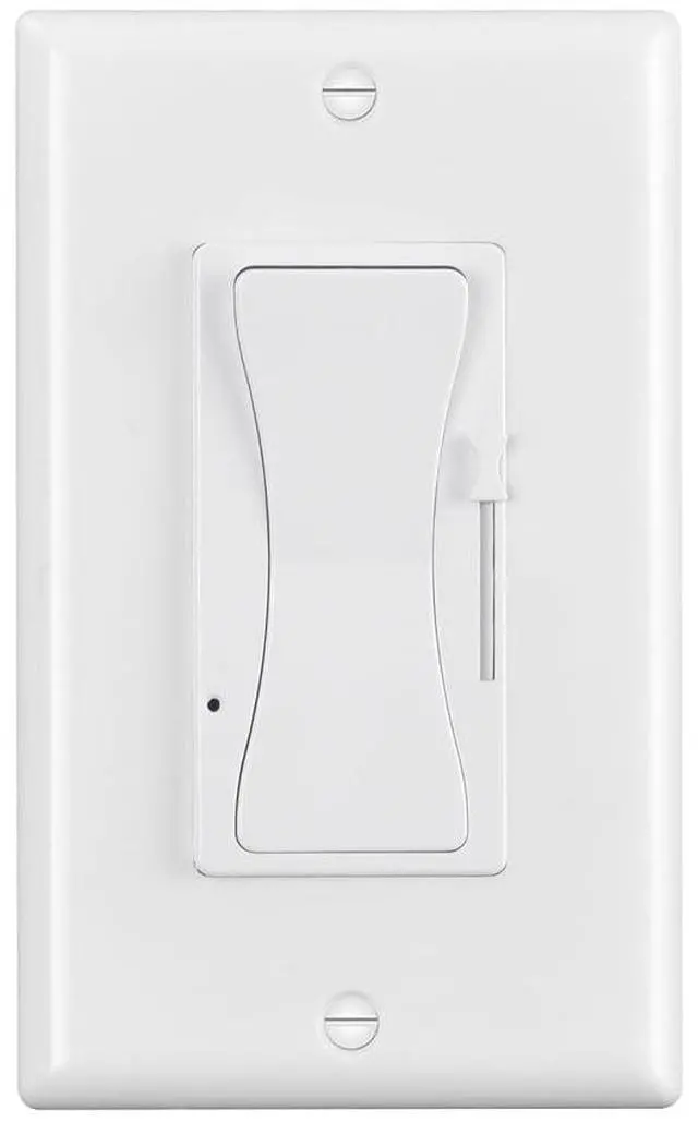 Main image of 12V - 24V DC Dimmer Switch, PWM LED Slide Dimmer Switch for LED Strip Lights, Single Color, Wall Plate Included (1 Pack, White)