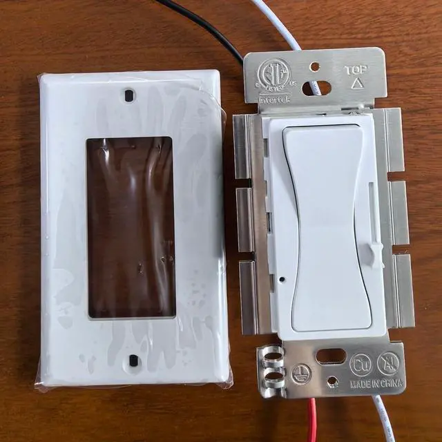 Alt view image 5 of 5 - 12V - 24V DC Dimmer Switch, PWM LED Slide Dimmer Switch for LED Strip Lights, Single Color, Wall Plate Included (1 Pack, White)