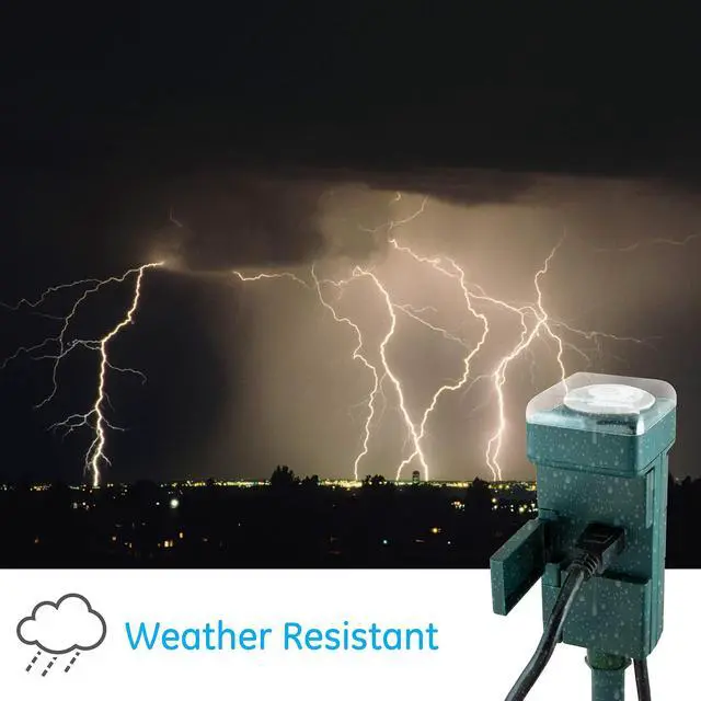 Alt view image 4 of 7 - Outdoor 24-Hour Mechanical Stake Timer Plug-in, Heavy-Duty, 6 Grounded Outlets, Weather Resistant, 30-Minute Intervals, For Seasonal Lighting, String Lights, Pumps, Fountains, 29972