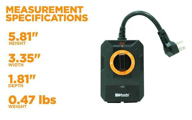 Alt view image 6 of 7 - 50122WD Outdoor Dusk to Dawn Lighting Timer; 2 Grounded Outlets; Black; Light Sensor with 2-8 Hour Countdown; Repeats Daily for Holiday Lighting; Outdoor Decor