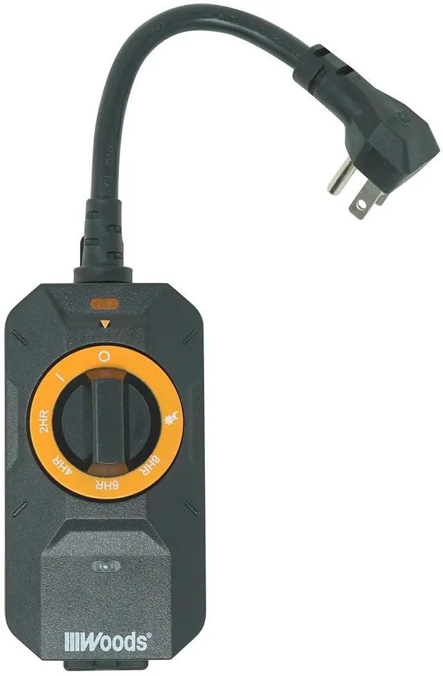 Main image of Southwire Outdoor Dusk to Dawn Lighting Timer - Automatic Light Control - Energy-Saving Power Timer - Waterproof Design - Programmable Outdoor Timer - 1 Grounded Outlet - Black