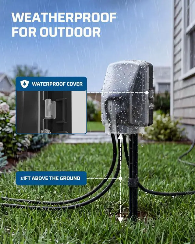 Alt view image 6 of 7 - Outdoor Power Stake Timer, Waterproof Dusk to Dawn Timer