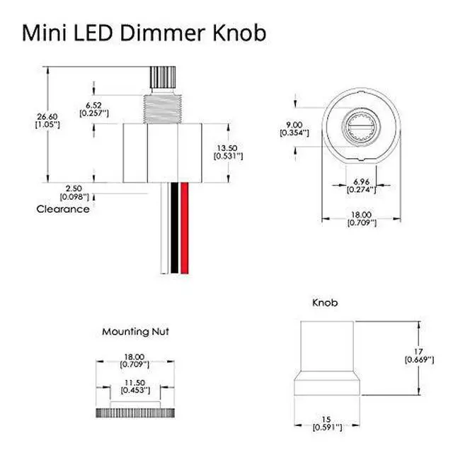 Alt view image 6 of 6 - Mini LED Dimmer Knob with Rotary Control Switch , Fully Waterproof, dim up to 4.8A at 12V or 2.4A at 24V: car Automotive, Marine, Low Voltage Under Cabinet Lights