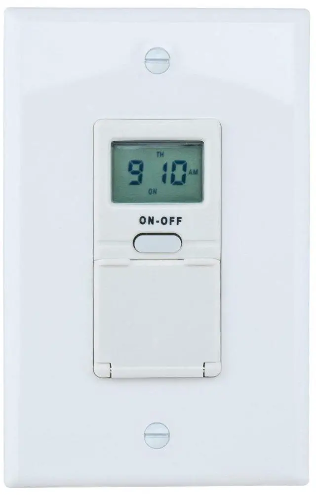 Main image of Corporation WE7000W Digital 7-Day In-Wall Timer with Back Up Battery, White