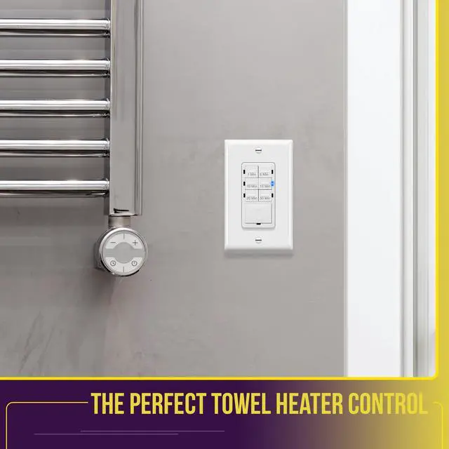 Alt view image 4 of 7 - Countdown Timer Switch for Bathroom Fans and Lights, 1-30 Min, Neutral Wire Required, UL Listed, White