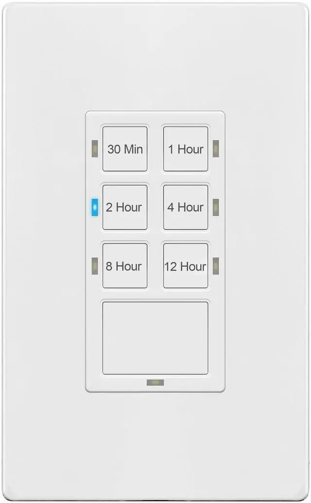 Main image of 12 Hour Timer Switch Neutral Wire Required for Patio, Path, Porch Lights and Sprinklers, 30min-12Hr, Wall Timer for Fan Motor and Ventilation, 1/2HP Support, Single Pole, UL Listed, TS-C12H, White