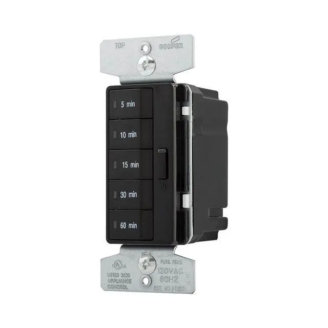 Alt view image 2 of 3 - PT18M-BK 1800W 15 Amp 5-Button Minute Timer with Off Single-Pole, Black