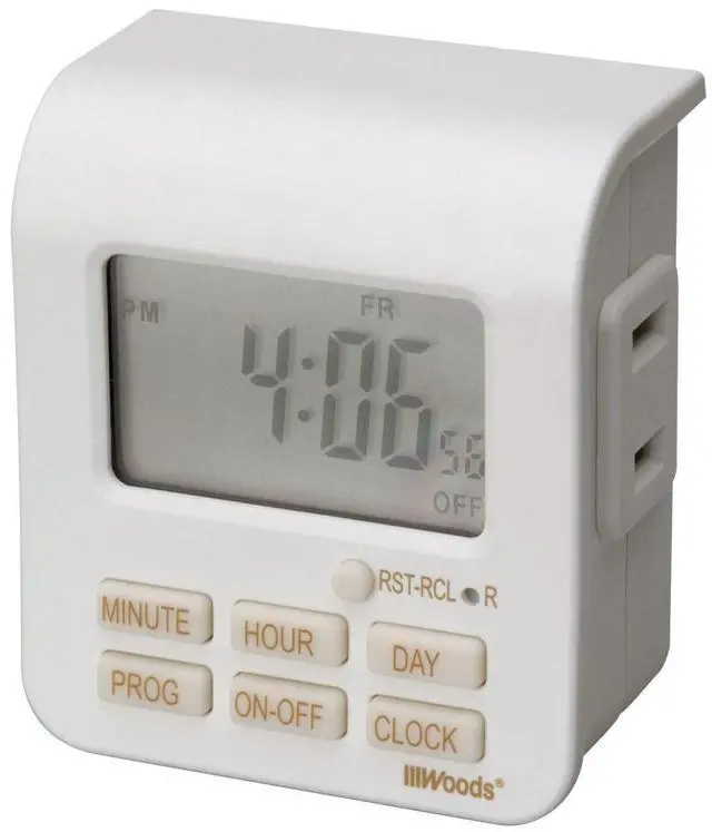 Main image of Southwire 7-Day Indoor Digital Timer - Dual Outlets - Energy-Saving Digital Timer - LED Compatible - Easy-to-Use Electrical Devices Timer - White