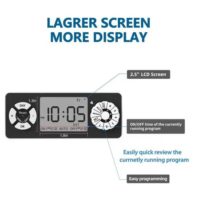 Alt view image 3 of 6 - New Digital Timer Outlet, Dial Programmable Method, Indoor Plug in Light Timer, 2 Polarized Electrical Outlets for Lamps, 6 Sets of Programs, 15A/1875W
