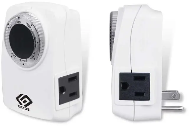 Main image of 2-Pack 24-Hour Indoor Light Countdown Timer, One Grounded Outlet Ideal for Home Lighting, Small appliances, Holiday Decorations, and More 15A, UL Listed