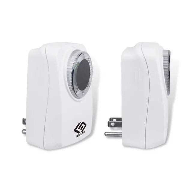 Alt view image 2 of 5 - 2-Pack 24-Hour Indoor Light Countdown Timer, One Grounded Outlet Ideal for Home Lighting, Small appliances, Holiday Decorations, and More 15A, UL Listed